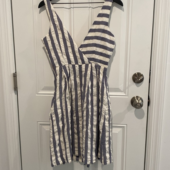 Rachel Antonoff Cotton Crinkle Red White and Blue Striped Dress Women’s Size 2 - Picture 4 of 4
